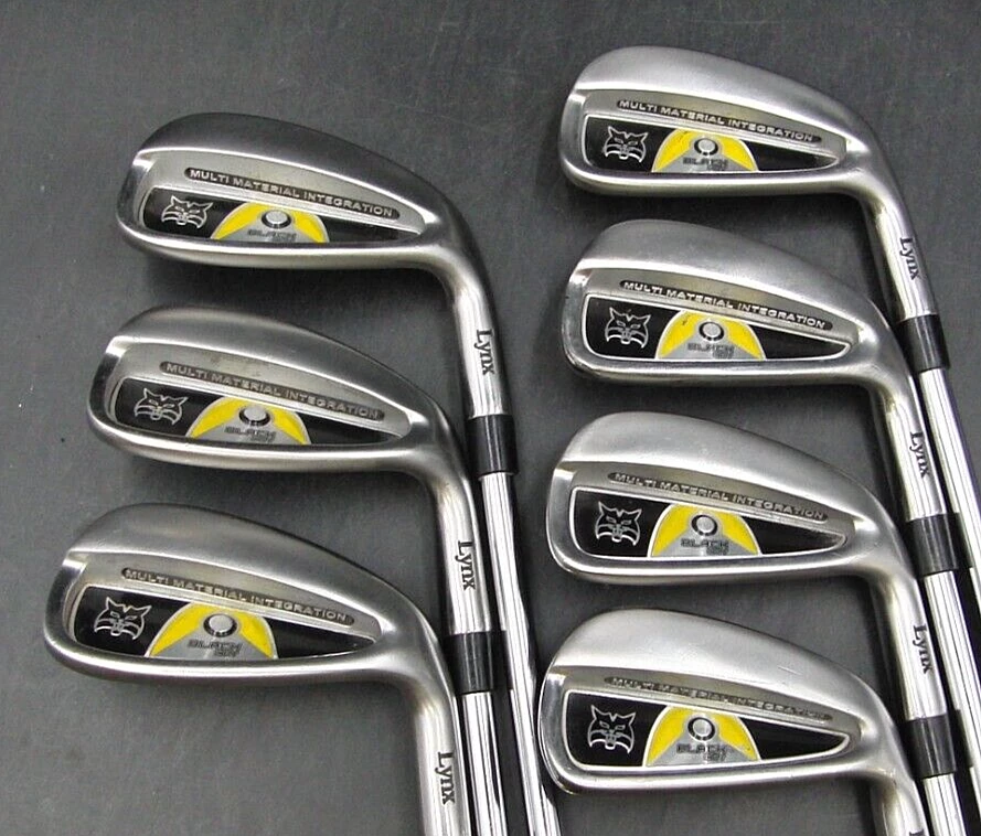 Set Of 7 X Lynx Black Cat Irons 4-PW Regular Steel Shafts Lynx Grips - Image 2